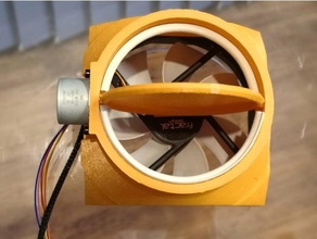 fan duct rotating single flap 28byj-48 basement cellar 3d print model - Mito3D