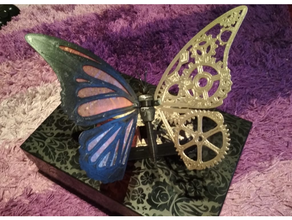mechanische Schmetterling artikuliert Kurbelwelle Zahnräder mechanisch ist steampunk jahrgang 3d print model - Mito3D