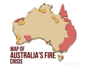 carte de l'australie incendies australien des l'armée australienne un incendie 3d print model - Mito3D