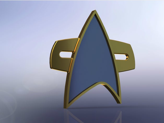 star trek voyager espacio profundo nueve starfleet combadge ds9 prop la flota estelar 3D print model - Mito3D