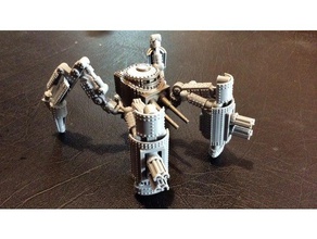 15mm de baja tecnología clanker mech pesado la araña patas clankers mecha en miniatura remache juegos rana rivetfroggames el robot walker wargame wargaming 3d print model - Mito3D