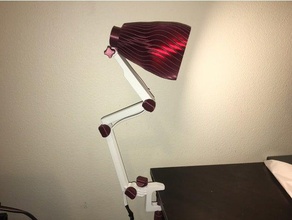 folded shade light arm mash up desk lamp lampshade 3d print model - Mito3D