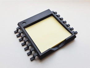 post-it holder chip - without pen integrated circuit office 3d print model - Mito3D