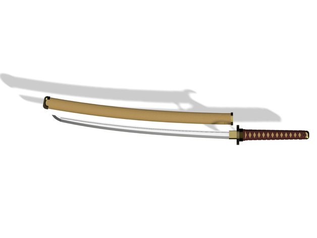 katana mini 32cm cosplay weapon goldmund japan ninja props shlomolq solomonlq sword workshop 3D print model - Mito3D