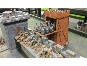siege tower castle kings war kow medieval miniatures sigmar warhammer wfb 3d print model - Mito3D