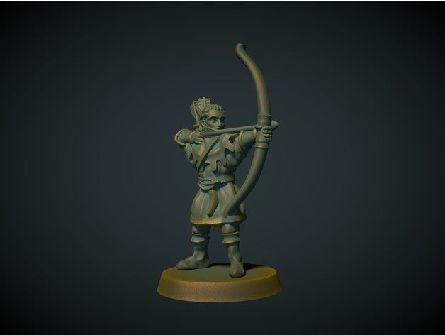 elf archer 28mm no supports needed bowden bowens bowman dnd elven fantasy rpg tabletop warhammer 3D print model - Mito3D
