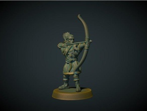 elf archer 28mm no supports needed bowden bowens bowman dnd elven fantasy rpg tabletop warhammer 3d print model - Mito3D