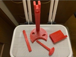 con una sola mano-cepillado de los dientes cepillo pie la pasta exprimidor 3d print model - Mito3D