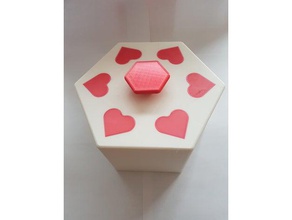 hexagon dose box aufbewahrungsdose aufbewarung aufbewarungsbox badezimmer bathroom deckel herz lid 3d print model - Mito3D