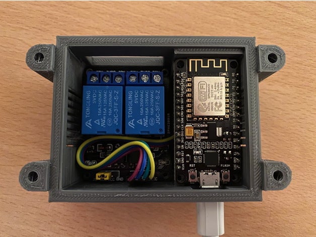 nodemcu esp8266 double relay case garagentor steuerung 3D print model - Mito3D