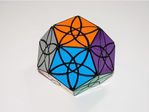 bauhinia megaminxed curvy cut corner turning dodecahedron rubiks cube starminx twisty puzzle 3d print model - Mito3D
