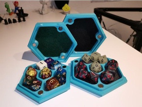 hex dice vault case box tray die dnd dungeonsanddragons dungeons dragons hexagon hexagonal 3d print model - Mito3D