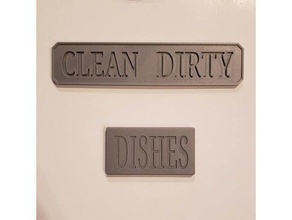 sliding dish washer sign inset lettering 3d print model - Mito3D