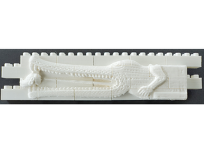 montini crocodilo festa calha de parede conjunto lego compatível bloco bouwstenen briques blocos construção hércules hercules socorro romano escultura estela votiva 3d print model - Mito3D