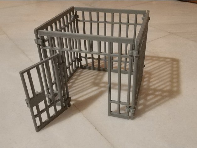 playmobil animal cage - criminal prison animal cage criminal enclosure playmobil police prison 3D print model - Mito3D