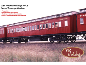 1 87 victorian railways bv ob passenger carriage model railroad trains 3d print model - Mito3D