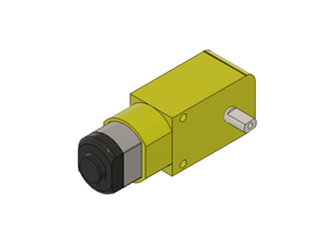 dcmotorgearbox mec08 moteur à courant continu fusion 360 la boîte de vitesses jaune 3d print model - Mito3D
