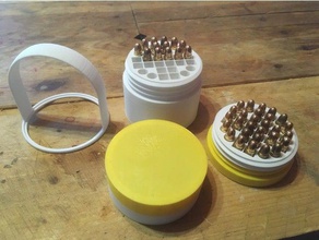 modular ammo box 9mm parabellum 9x19 ammunition boite case munitions nato reloading tray round safe screw secure vis 3d print model - Mito3D