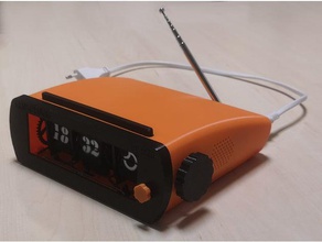 flip-reloj la alarma reloj radio fm raspberry pi codificador rotatorio spotify motor paso a 3d print model - Mito3D