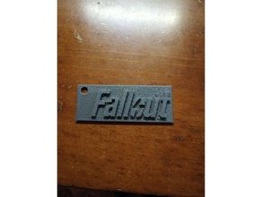 fallout keychain 3d keychains fallout3 falloutlogo 4 76 new vegas fantasy game keychain3d 3d print model - Mito3D