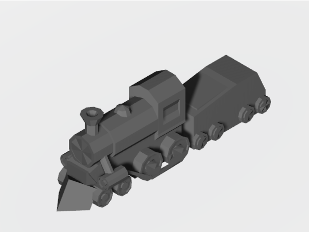low poly loco locomotive miniature le train 3D print model - Mito3D