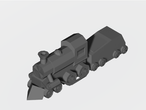 bajo el poli loco la locomotora baja en miniatura de tren 3d print model - Mito3D