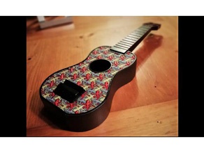 escher ukulélé art de la guitare l'instrument lézard musique remix snapfit caisse claire travail 3d print model - Mito3D