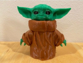 baby yoda mm mmu2s multimaterial 3d print model - Mito3D