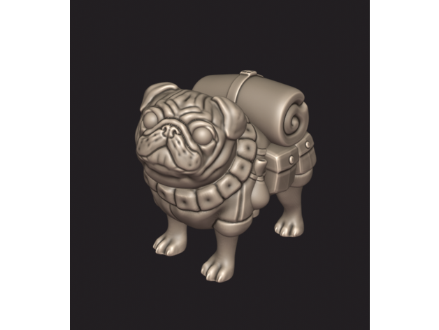 pack Mops 28 28mm Miniatur Tier Tierische Begleiter canine Kurier d&d dnd Hund dungeons dragons Miniatur-28mm pathfinder Welpen rpg tabletop tabletop-gaming 3D print model - Mito3D