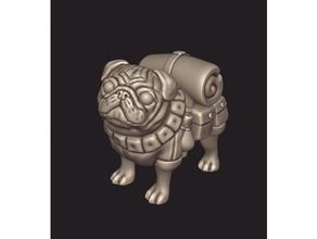 pack pug 28mm miniature animal companion canine courier d&d dnd dog dungeons dragons pathfinder puppy rpg tabletop gaming 3d print model - Mito3D