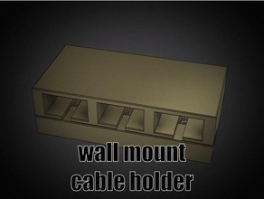 duvara monte kablo tutucu yönetimi edilebilir usb kablosu duvar wallmountable 3d print model - Mito3D