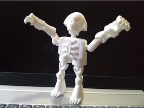 klicket v4 - boney figura de acción los huesos calavera la catrina dia muertos muñeca horror jack skellington pesadilla el robot esqueleto skeletor cráneo azúcar en 3d print model - Mito3D