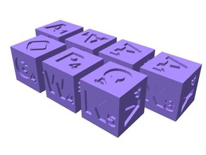 palabra de dados boardgame los letra juego palabras yahtzee 3d print model - Mito3D