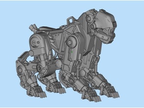 canine mech 28mm dog mechanical mini miniature robot 3d print model - Mito3D