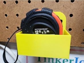 wall mount tape holder box hanger measure measuring pegboard 3d print model - Mito3D