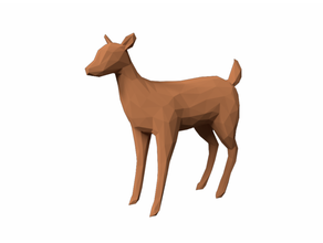 low poly cerf animal le fauve lowpoly 3d print model - Mito3D