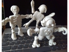 klicket add-ons pençeleri kemik aksiyon figürü kemikler bot bebek ayak elleri robot iskelet oyuncak 3d print model - Mito3D