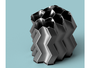 honeycomb pencil holder fusion 360 hexagon 3d print model - Mito3D