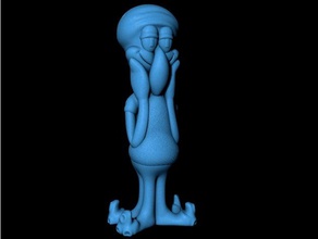 squidward destek v2 kolay baskı dokunaç şekil model heykel spongebob supportless 3d print model - Mito3D