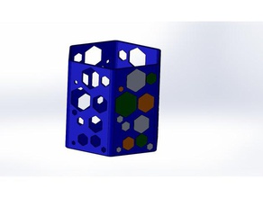 masaüstü organizer kap tutucu hexagon hexangon kalem kutusu 3d print model - Mito3D