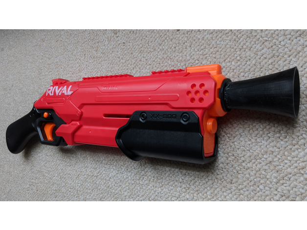 nerf takedown xx-800 blunderbuss muzzle attachment barrel flintlock pistol rival shotgun 3D print model - Mito3D