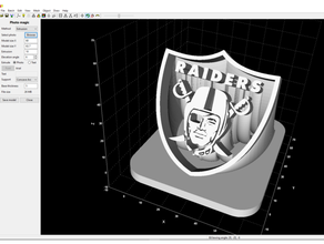 raiders shield extruded las vegas logo oakland raider 3d print model - Mito3D