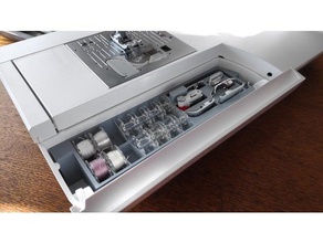 armazenamento organizador máquina de costura colcha ambição 630 titular o a solidworks compartimento caixa ferramenta 3d print model - Mito3D
