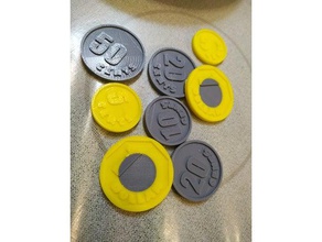 play coins 5c 10c 20c 50c 1 3d print model - Mito3D