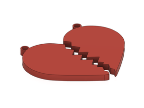 heart key ring cute couples fashion accessory hearts love 3d print model - Mito3D
