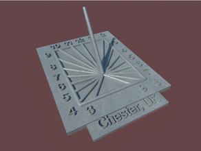 square sunclock - northern hemisphere fixed customizer clock shadow sun sundial time 3d print model - Mito3D