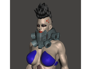 cyberpunk girl cyber muscle woman 3d print model - Mito3D