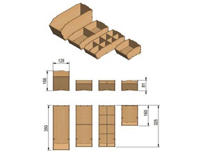 madeira compensada caixa empilhável a de armazenamento 3d print model - Mito3D