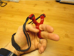 mini knuckle slingshot & flexible tpu pouch crossbow edc everydaycarry filament knuckles duster miniature pocket rubberband sling 3d print model - Mito3D