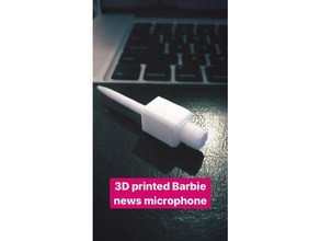 news microphone barbie sized broadcasting 3d print model - Mito3D